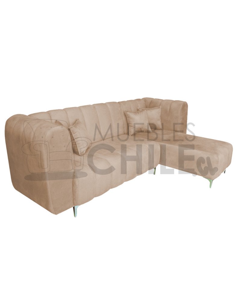 Seccional Ele Tubular Derecho Felpa – Sofá Moderno con Resortes Pocket