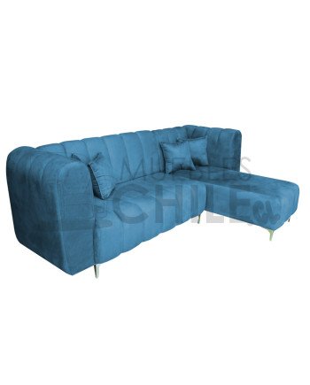 Seccional Ele Tubular Derecho Felpa – Sofá Moderno con Resortes Pocket