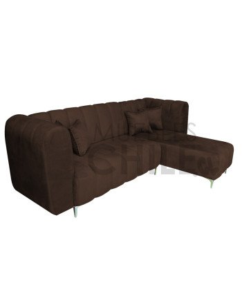 Seccional Ele Tubular Derecho Felpa – Sofá Moderno con Resortes Pocket