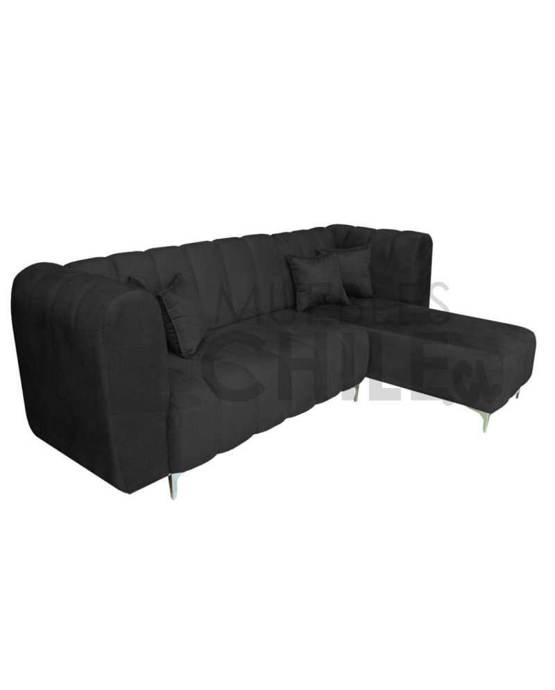 Seccional Ele Tubular Derecho Felpa – Sofá Moderno con Resortes Pocket