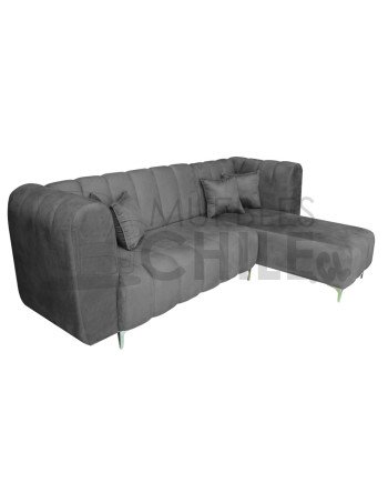 Seccional Ele Tubular Derecho Felpa – Sofá Moderno con Resortes Pocket