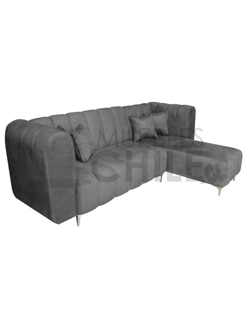 Seccional Ele Tubular Derecho Felpa – Sofá Moderno con Resortes Pocket