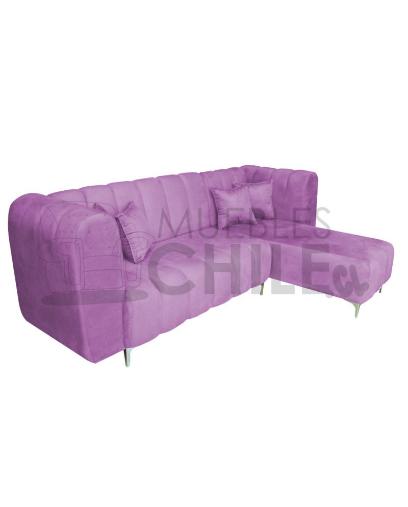 Seccional Ele Tubular Derecho Felpa – Sofá Moderno con Resortes Pocket