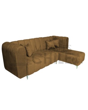 Seccional Ele Tubular Derecho Felpa – Sofá Moderno con Resortes Pocket