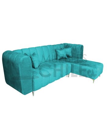 Seccional Ele Tubular Derecho Felpa – Sofá Moderno con Resortes Pocket