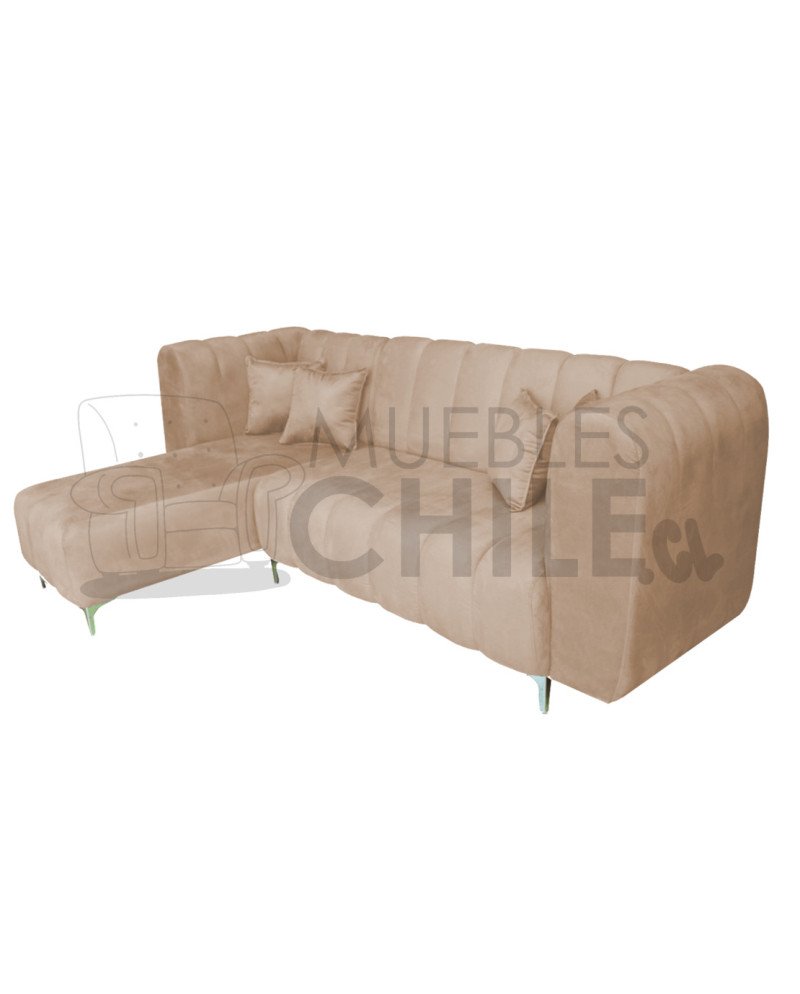 Seccional Ele Tubular Izquierdo Felpa – Sofá Moderno con Resortes Pocket