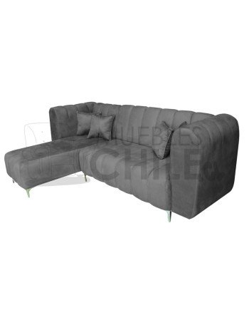 Seccional Ele Tubular Izquierdo Felpa – Sofá Moderno con Resortes Pocket