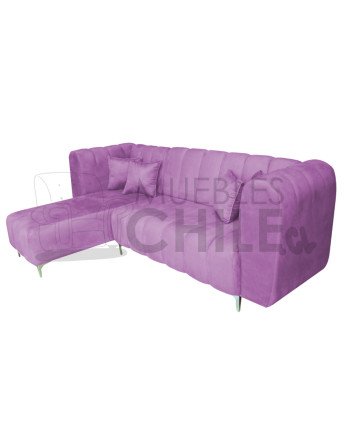 Seccional Ele Tubular Izquierdo Felpa – Sofá Moderno con Resortes Pocket