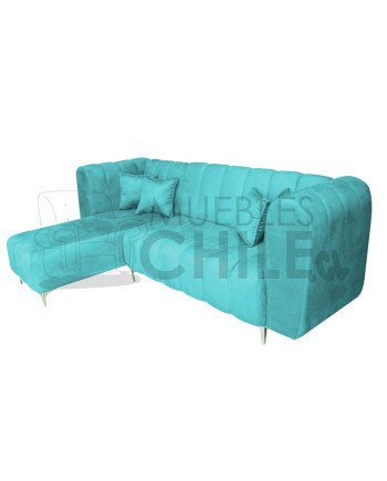 Seccional Ele Tubular Izquierdo Felpa – Sofá Moderno con Resortes Pocket