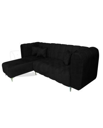Seccional Ele Tubular Izquierdo Felpa – Sofá Moderno con Resortes Pocket