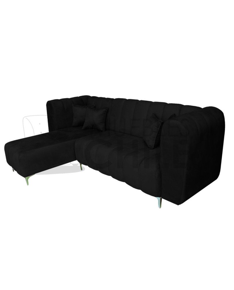 Seccional Ele Tubular Izquierdo Felpa – Sofá Moderno con Resortes Pocket