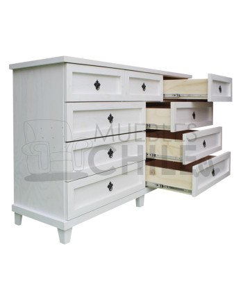 Cómoda Rústica con Riel Telescópico Metálico 150CM – Muebles Chile