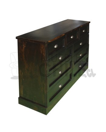Cómoda Rústica con Riel Telescópico Metálico 150CM– Muebles Chile