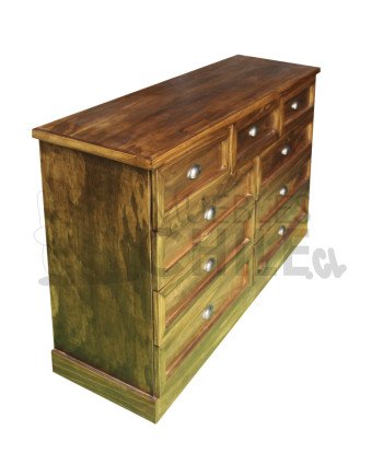 Cómoda Rústica con Riel Telescópico Metálico 150CM– Muebles Chile