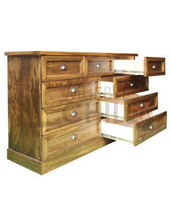 Cómoda Rústica con Riel Telescópico Metálico 150CM– Muebles Chile