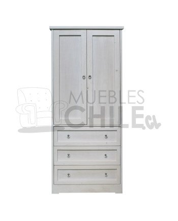 Ropero Mini Closet Vintage 80cm – Mueble de Madera con Tiradores Metálicos