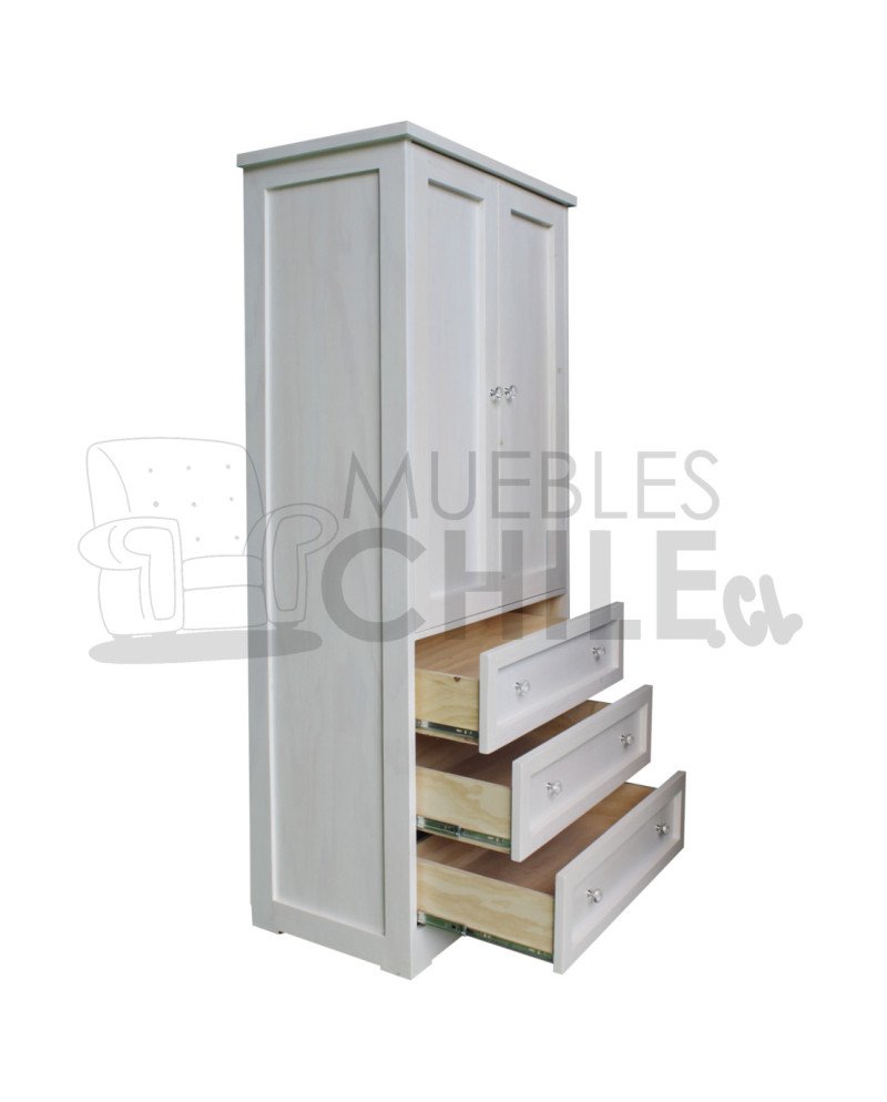 Ropero Mini Closet Vintage 80cm – Mueble de Madera con Tiradores Metálicos