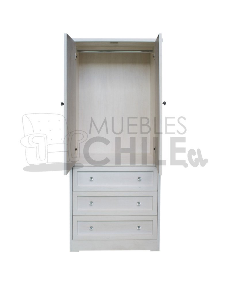 Ropero Mini Closet Vintage 80cm – Mueble de Madera con Tiradores Metálicos