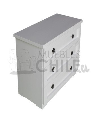 Velador Vintage 75cm Blanco 3 Cajones