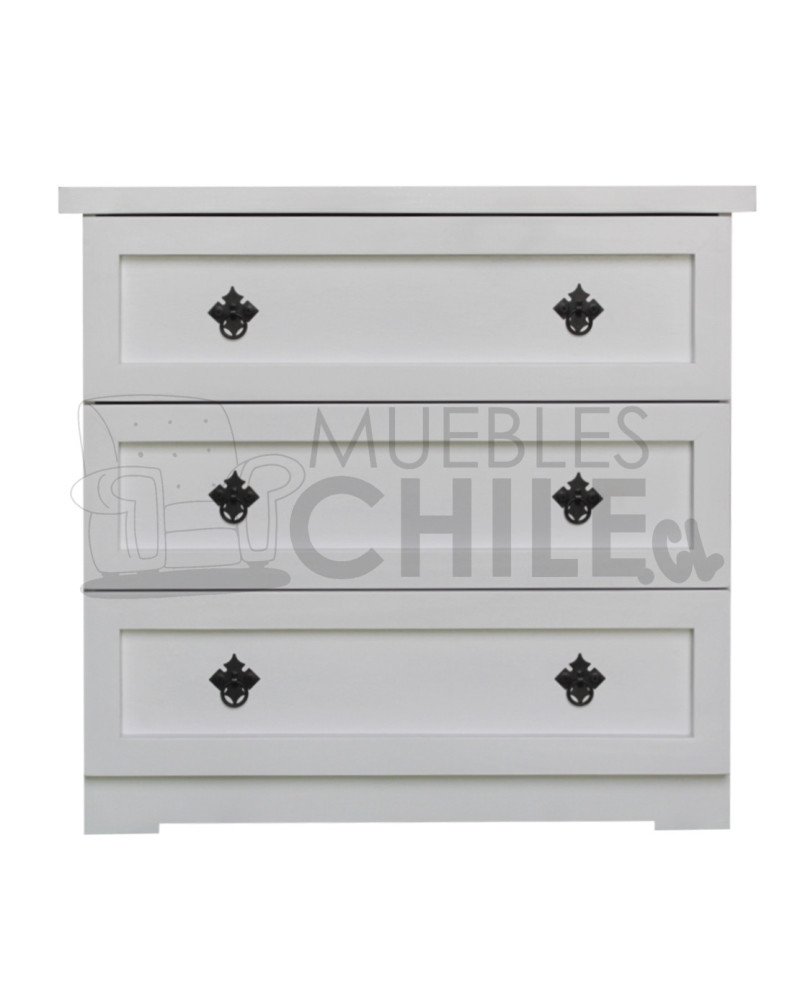 Velador Vintage 75cm Blanco 3 Cajones