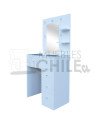 Tocador Blanco con Luz LED 75x42x162 cm – Melamina con Cajones Reforzados