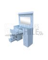 Tocador Blanco con Luz LED 110x42x162 cm – Melamina con Cajones Reforzados