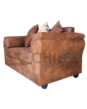 SOFA MUSTANG 2 CUERPOS CUERO BONDED ENVEJECIDO