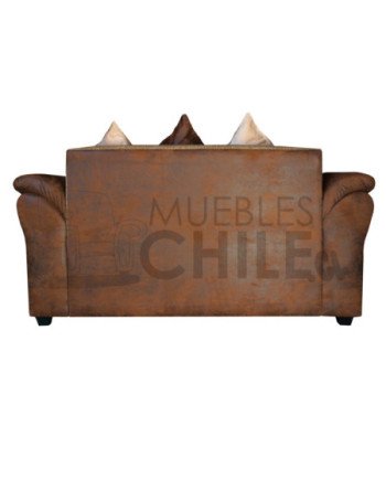 SOFA MUSTANG 2 CUERPOS CUERO BONDED ENVEJECIDO