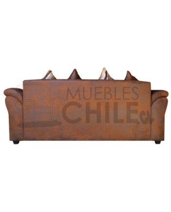 SOFA MUSTANG 3 CUERPOS CUERO BONDED ENVEJECIDO
