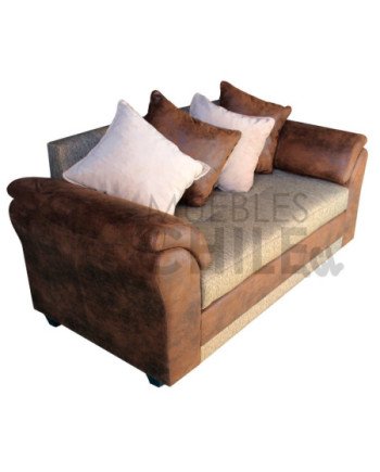 SOFAS MUSTANG 3-2 LINO Y CUERO BONDED ENVEJECIDO