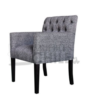 POLTRONA CAPITONE BRAZO RECTO LINO