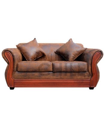 SOFA BOSTON  2 CUERPOS CUERO BONDED ENVEJECIDO