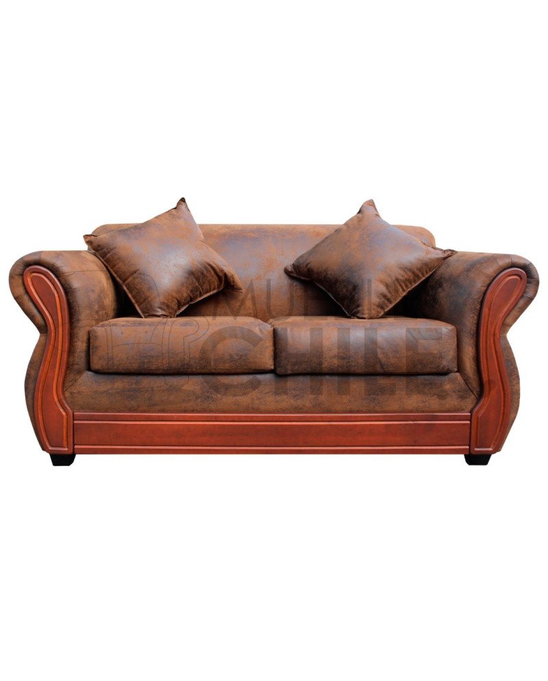 SOFA BOSTON  2 CUERPOS CUERO BONDED ENVEJECIDO