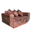 SOFA 2 CUERPOS CUERO CON MADERA