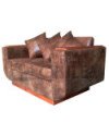 SOFA 2 CUERPOS CUERO CON MADERA