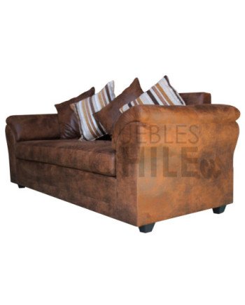 SOFA MUSTANG 3 CUERPOS CUERO BONDED ENVEJECIDO