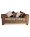 SOFA MUSTANG 3 CUERPOS LINO Y CUERO BONDED ENVEJECIDO