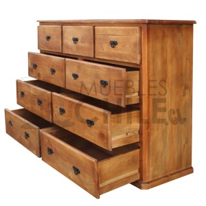 COMODA RUSTICA PINO OREGON 150X90X45CM - Imagen 3