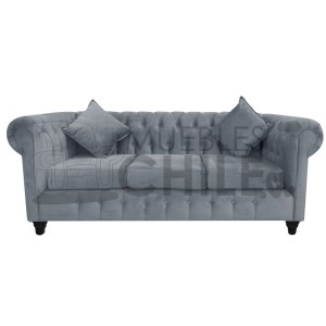 SOFA CAPITONE CHESTERFIELD 3 CUERPOS FELPA - Imagen 1