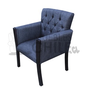 POLTRONA CAPITONE BRAZO CON MADERA LINO - Imagen 1