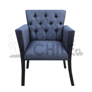 POLTRONA CAPITONE BRAZO CON MADERA LINO - Imagen 2