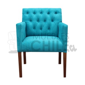 POLTRONA CAPITONE BRAZO CUADRADO FELPA - Imagen 2