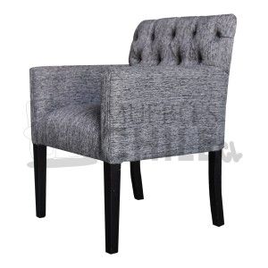 POLTRONA CAPITONE BRAZO RECTO LINO - Imagen 1
