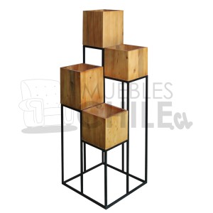 POSA PLANTAS MADERA Y FIERRO - Imagen 1