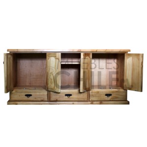RACK RUSTICO 150CM PUERTA TALLADA - Imagen 2