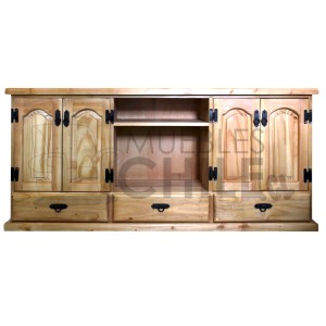 RACK RUSTICO 150CM PUERTA TALLADA - Imagen 1