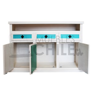 RACK VINTAGE 120CM 3 PUERTAS 3 CAJONES - Imagen 2