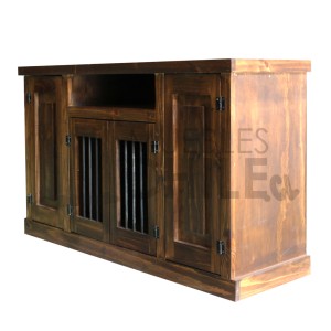 RACK RUSTICO 120CM BARRA METAL 4 PUERTAS - Imagen 3