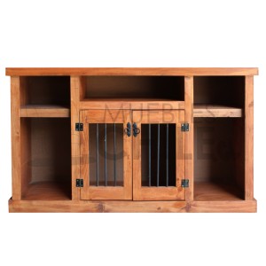 RACK RUSTICO 2 PUERTAS 120CM BARRA METAL - Imagen 1