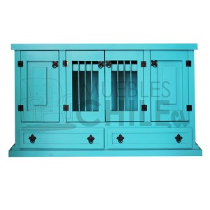 RACK VINTAGE 4 PUERTAS 2 CAJONES 120CM - Imagen 1